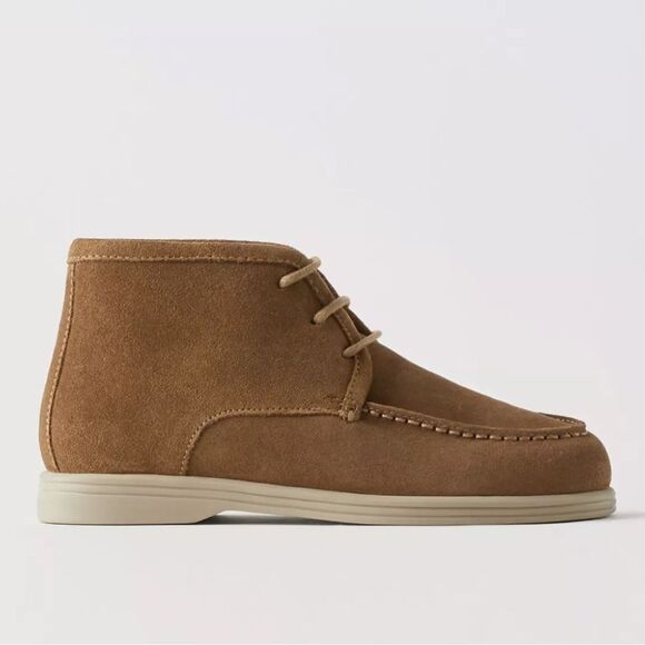 SUEDE BOAT ANKLE BOOTS Size 1 - Picture 1 of 6